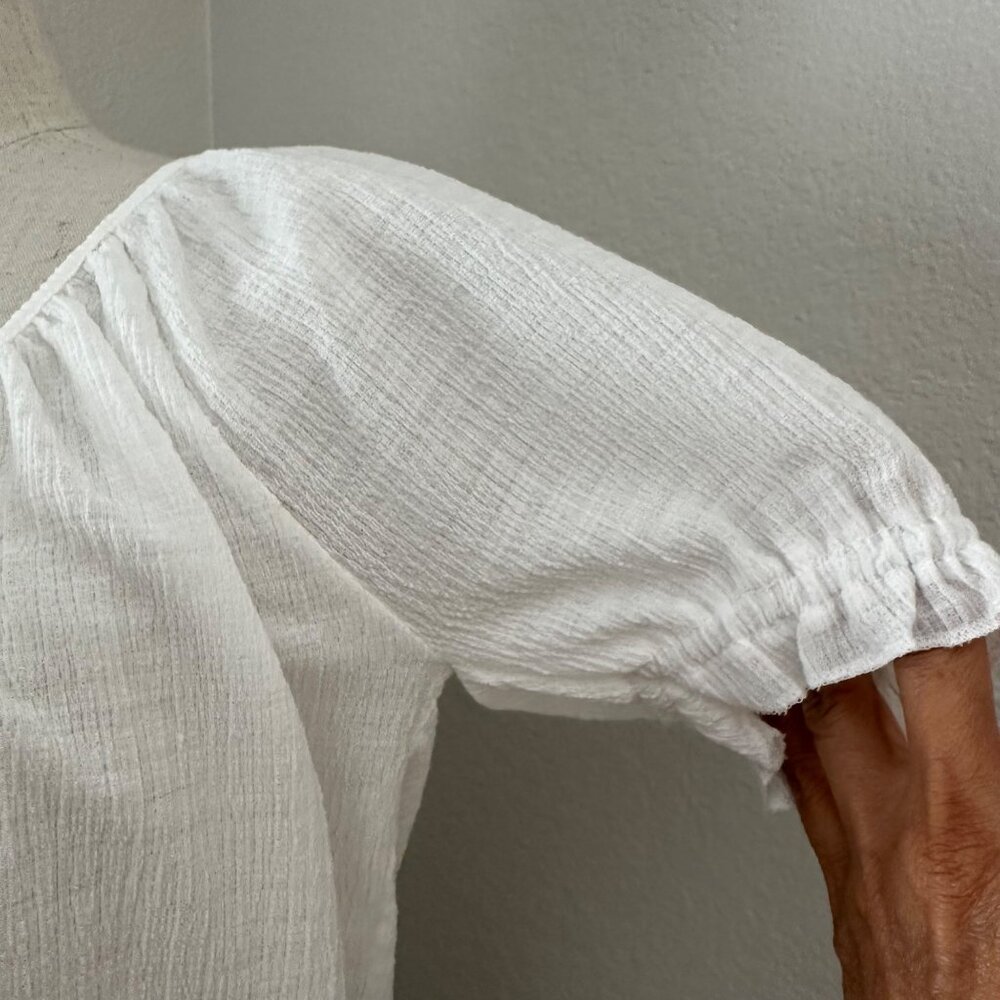 Madewell Texture & Thread Pullover Blouse Puff Sl… - image 7